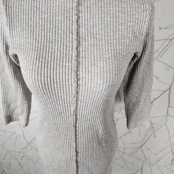 Rebecca King Gray Cotton Blend Waffle Knit Mock Neck Dress - Picture 2 of 7